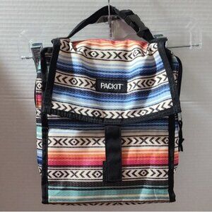 PackIt Freezable Lunch Bag With Southwest Stripe Pattern For Travel Or Work